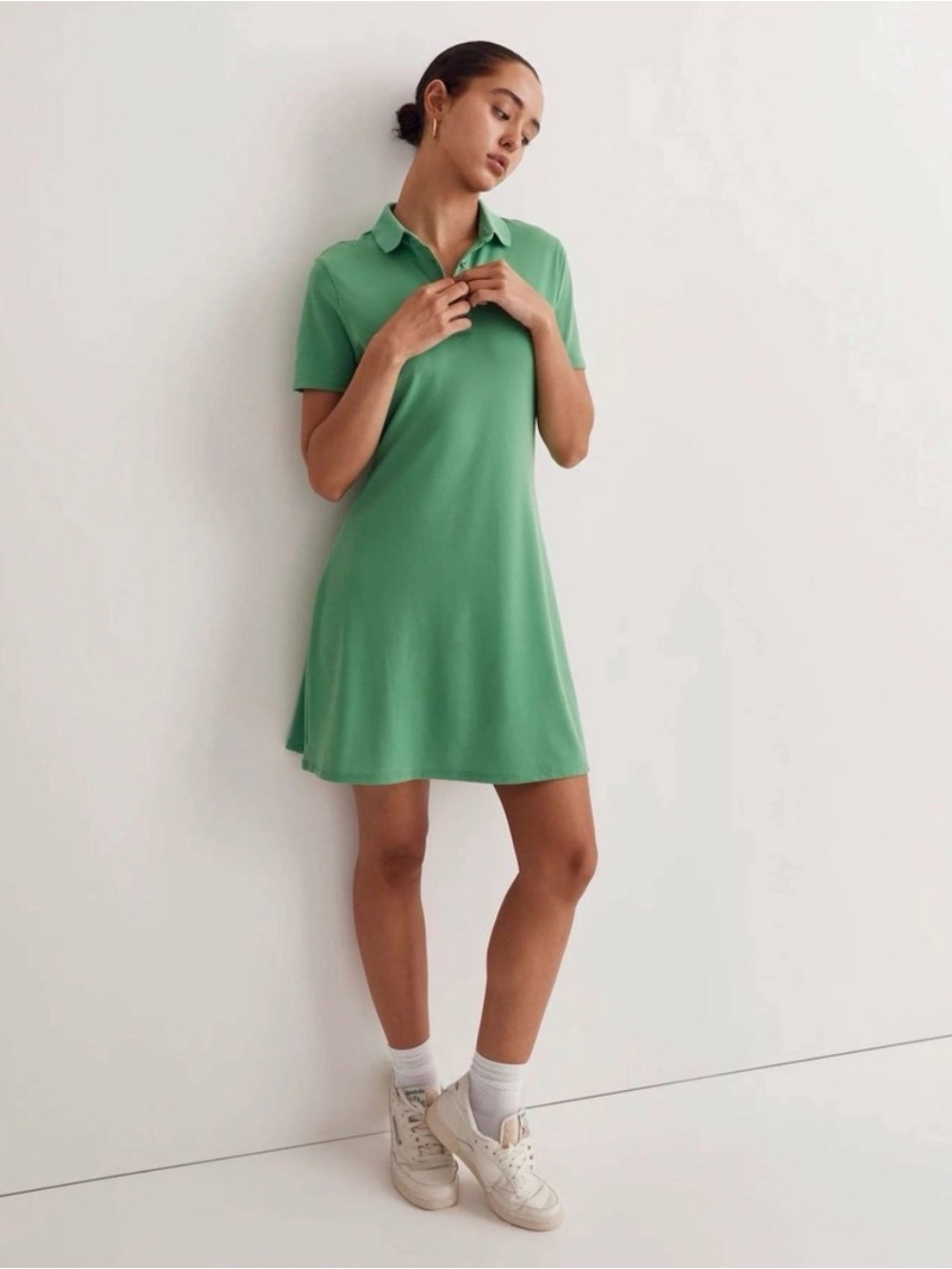 Outdoor Voices Green Birdie Polo Mini Dress